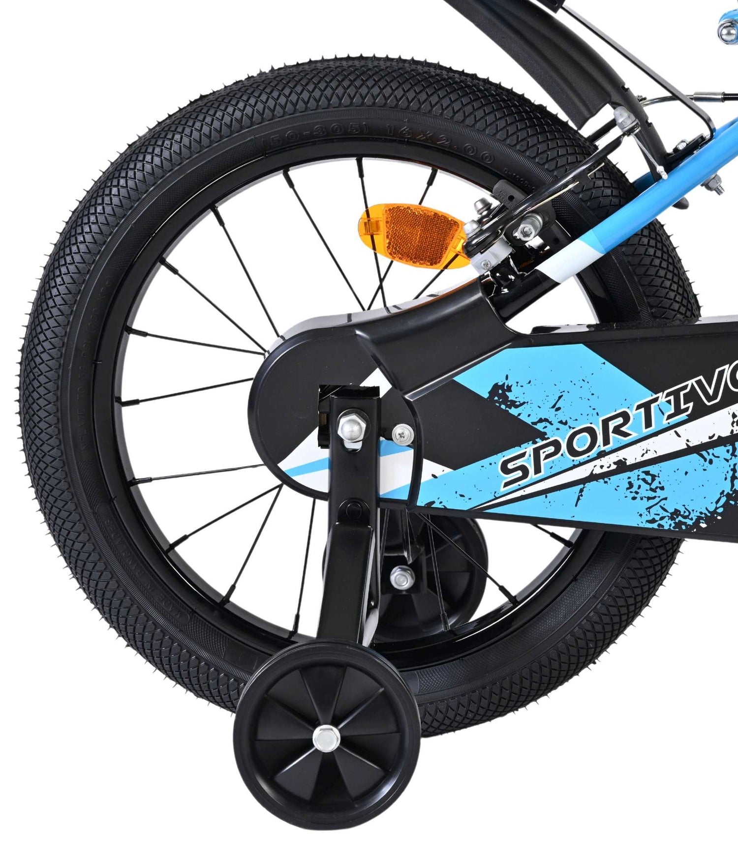 Volare Sportivo Kinderfahrrad - Jungen - 16 Zoll - Blau Schwarz - Zwei Handbremsen