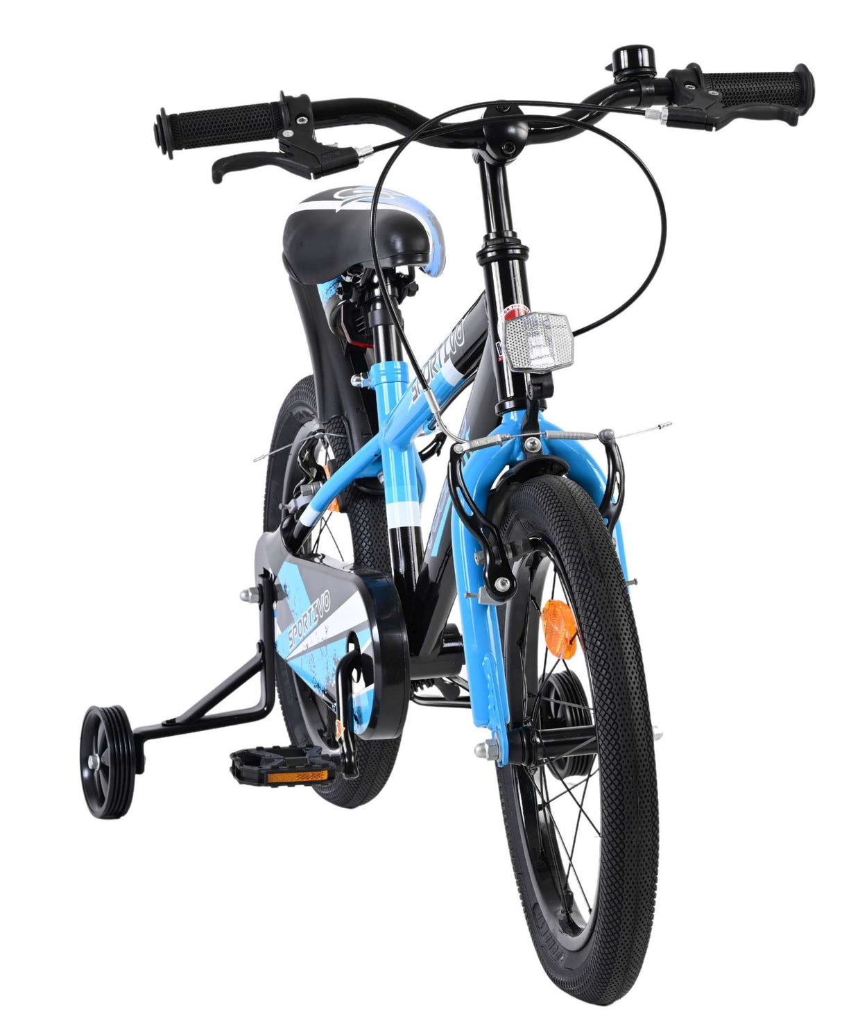 Volare Sportivo Kinderfahrrad - Jungen - 16 Zoll - Blau Schwarz - Zwei Handbremsen