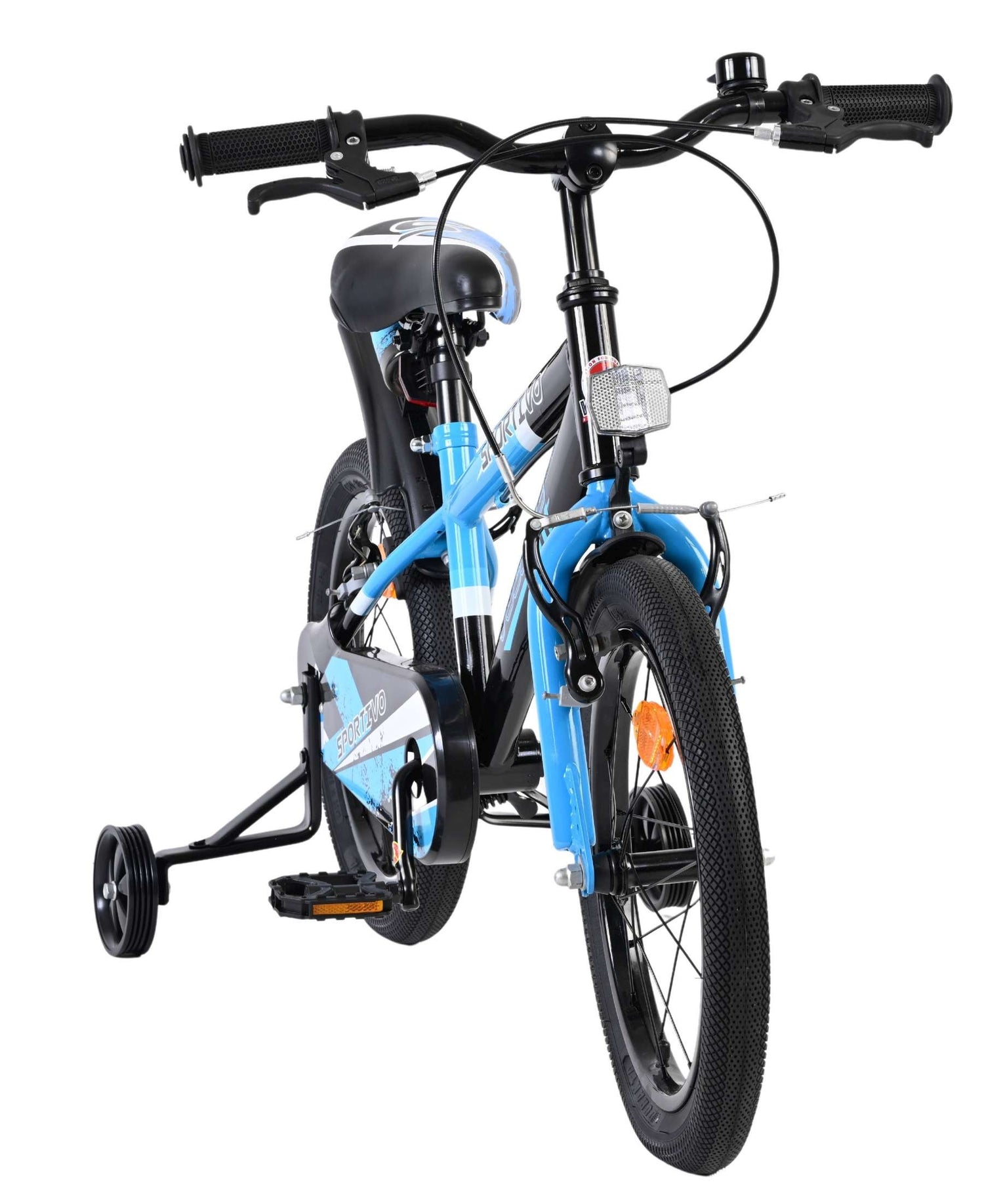 Volare Sportivo Kinderfahrrad - Jungen - 16 Zoll - Blau Schwarz - Zwei Handbremsen