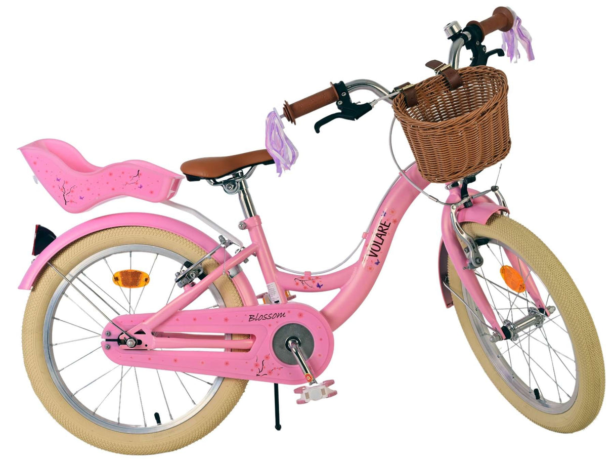 Volare Blossom Kinderfahrrad - Mädchen - 18 Zoll - Rosa - Zwei Handbremsen