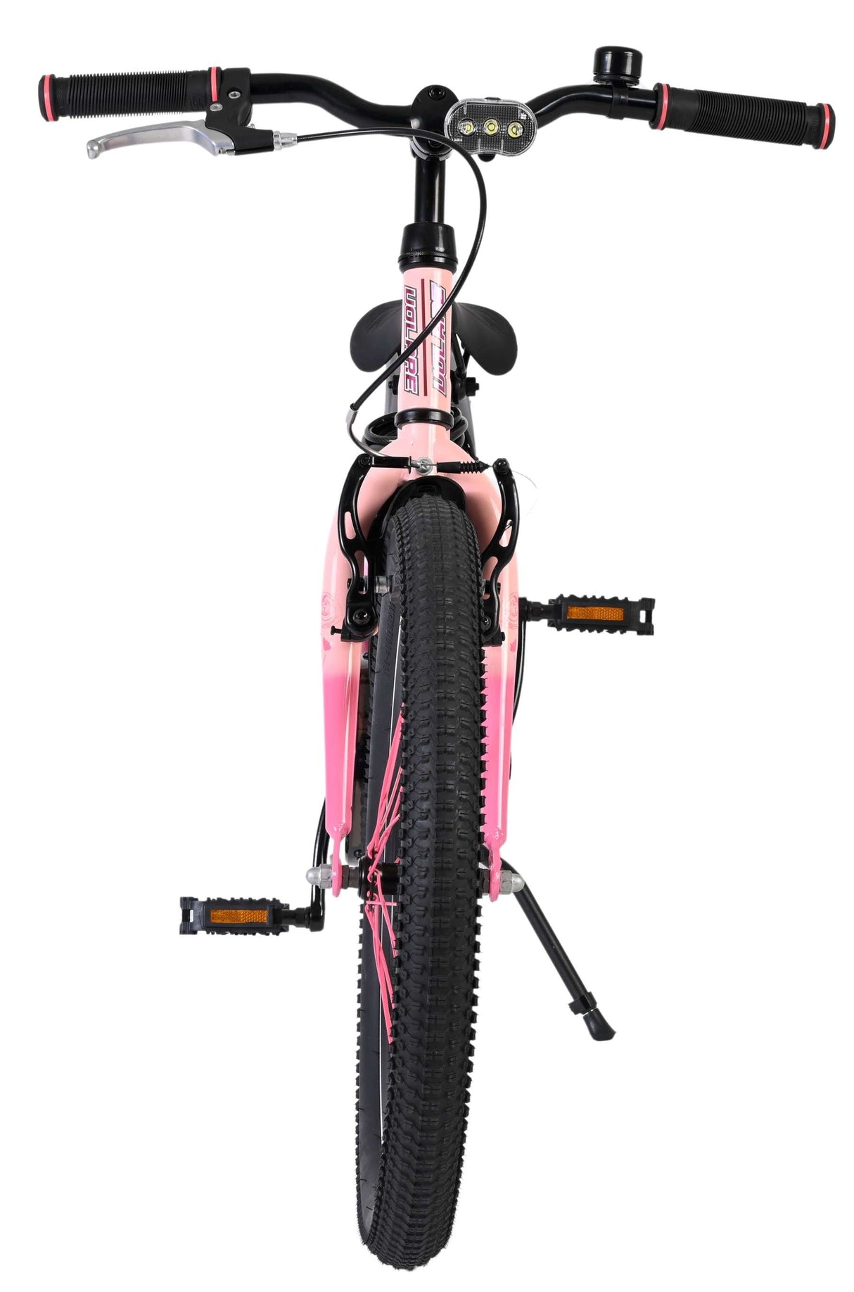 Pinkes Mountainbike mit breiten Reifen und sportlichem Lenker