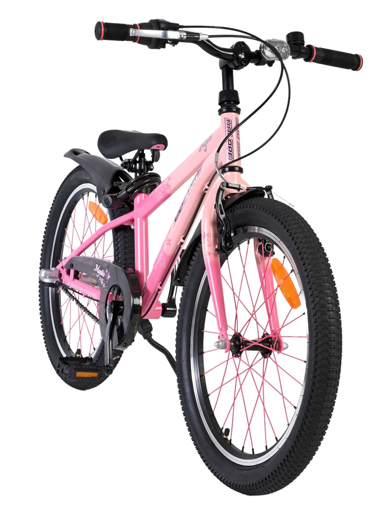 Rosa Kinderfahrrad mit 20-Zoll-Rädern und stabiler Rahmenkonstruktion