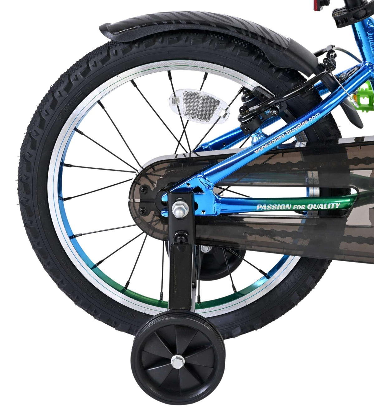 Volare Chrome 16-Zoll-Kinderfahrrad für Jungen in Blaugrün mit zwei Handbremsen