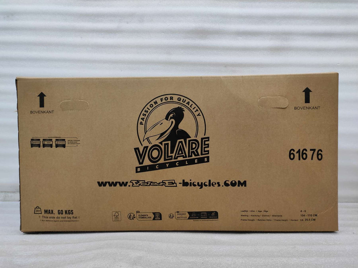 Kartonverpackung für Fahrräder mit Logo und Gewichtshinweis