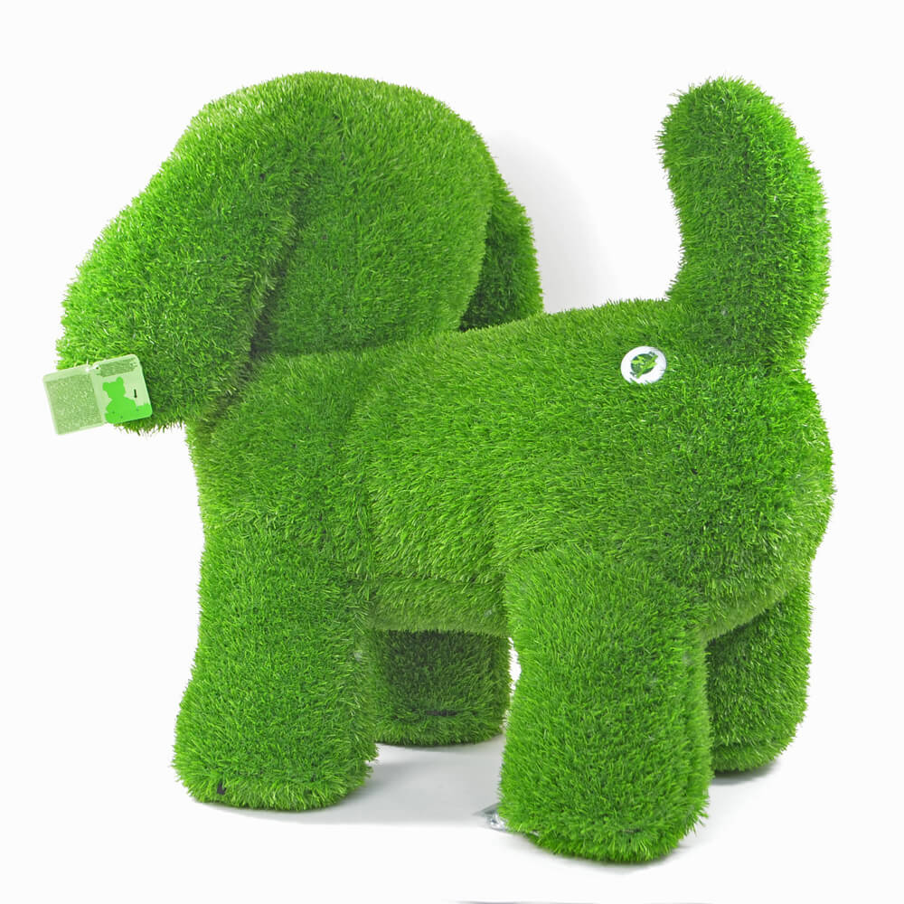 AniPlants, Grasfigur, "Hund", stehend, Gartendeko, 80cm