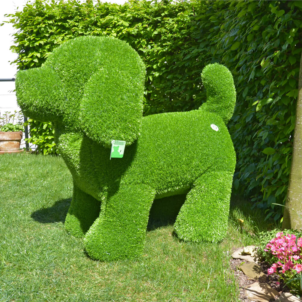 AniPlants, Grasfigur, "Hund", stehend, Gartendeko, 91cm