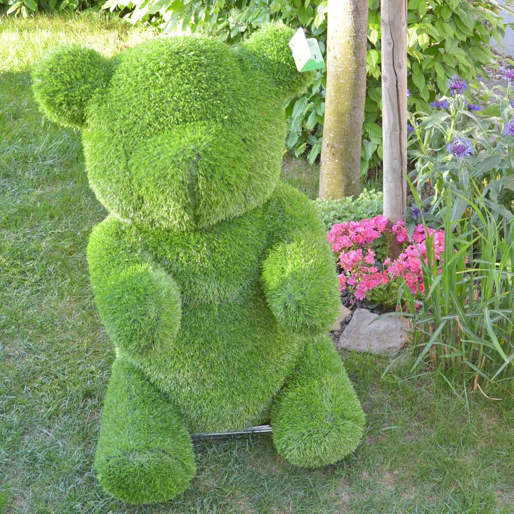 AniPlants, Grasfigur, "Bär", frontal Gartendeko, 80cm