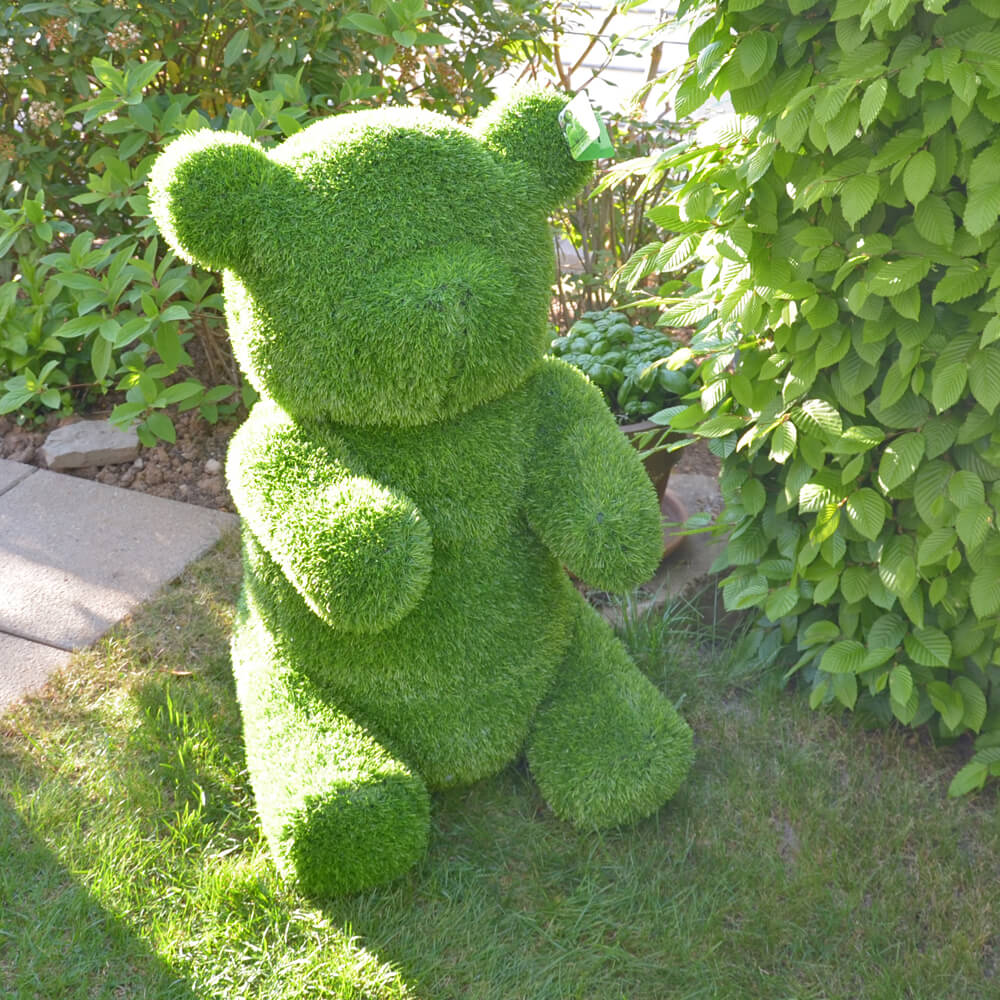 AniPlants, Grasfigur, "Bär", frontal Gartendeko, 80cm