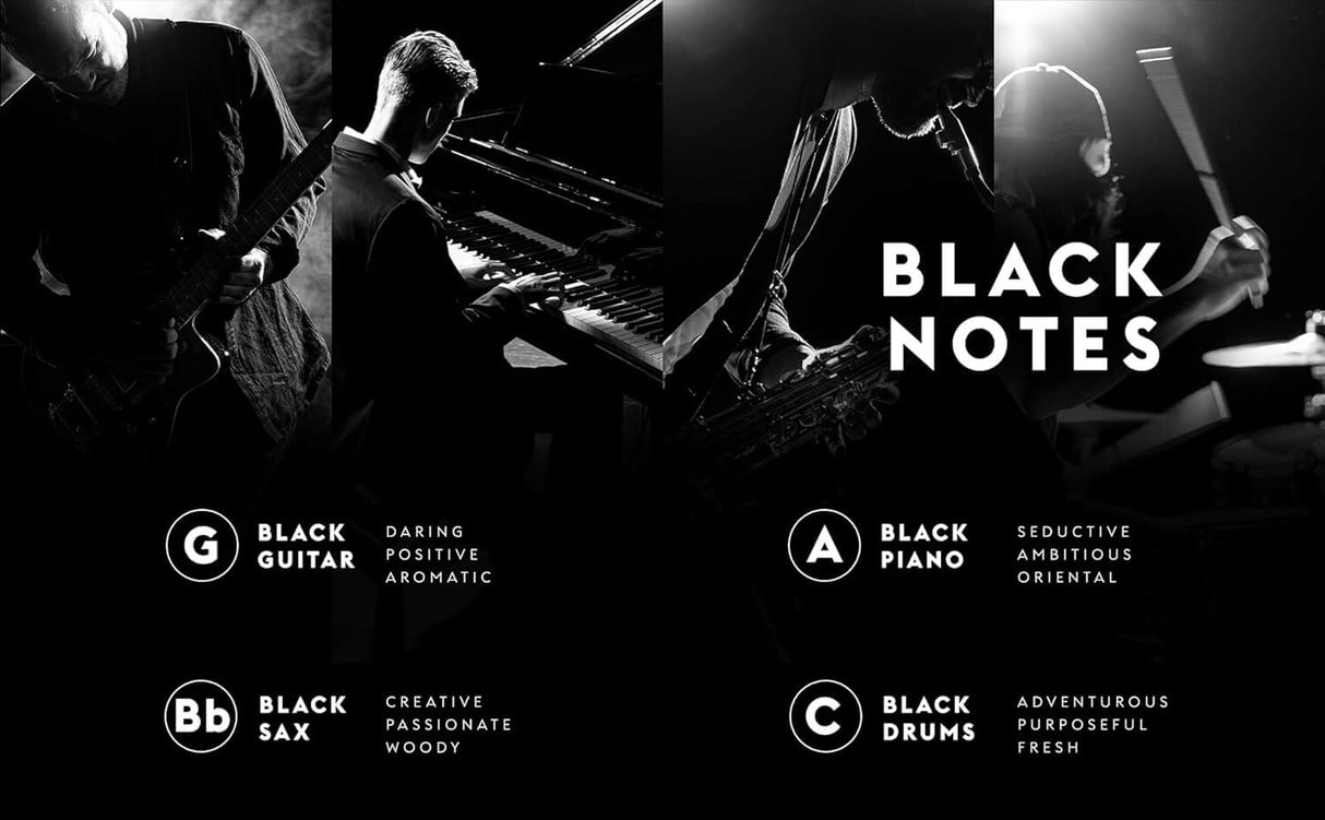 GAMMON Black Notes Herrenduft Explorer-Set 4x2 ml mit 20% Duftöl