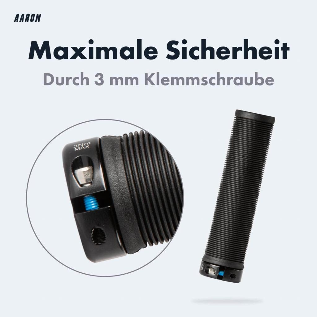 AARON MTB & BMX Fahrradgriffe, sportliche Lenkergriffe aus rutschfestem Gummi in Schwarz