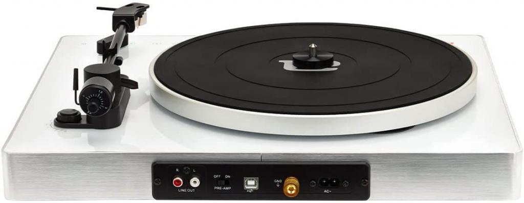 Aiwa APX-680BT /WT Weiß Bluetooth-Plattenspieler 2 Geschwindigkeiten 33/45 U/min magn. Aluminiumkaps