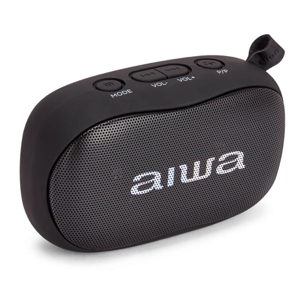 Aiwa BS-110BK Mini Bluetooth Lautsprecher mit Karabiner 10W HyperBass Musik Box