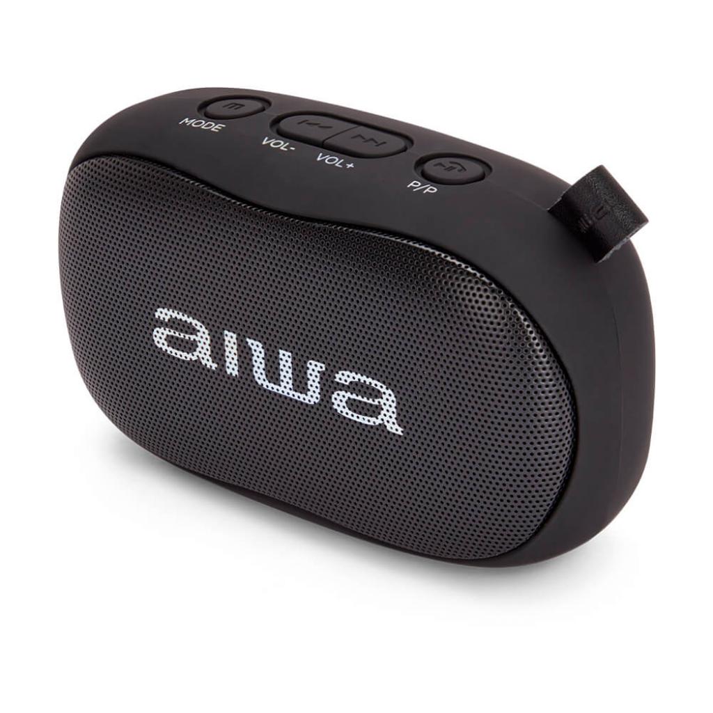Aiwa BS-110BK Mini Bluetooth Lautsprecher mit Karabiner 10W HyperBass Musik Box