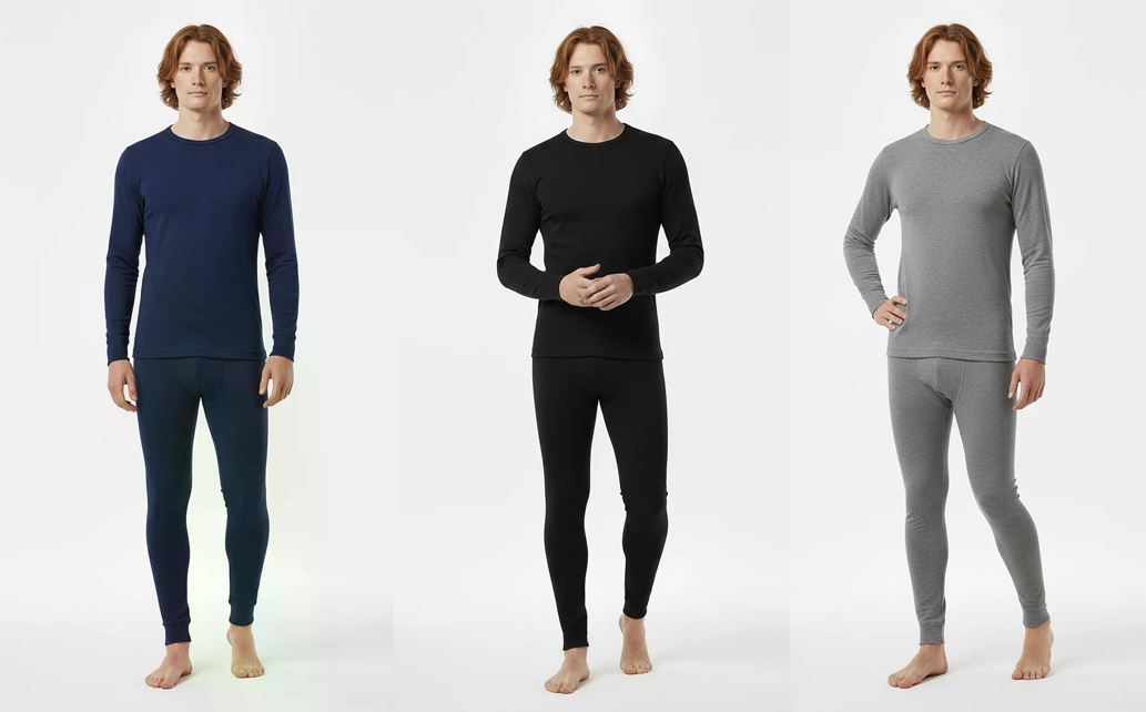 Gaubert Herren Thermo-Unterwäsche Set , Größe M - XXL – Merinowolle, Atmungsaktiv, Temperaturregulierend & Geruchshemmend - Schwarz