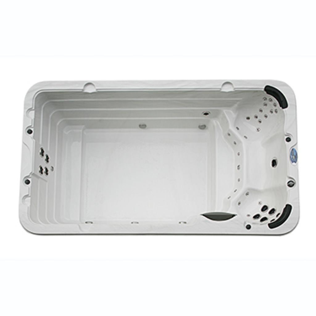 PureHaven Swim Spa 400x230x131 cm Gegenstromanlage und Swim Jets 21 Hydromassagedüsen UV-Wasseraufbereitung Ozondesinfektion Farblicht 4250 L