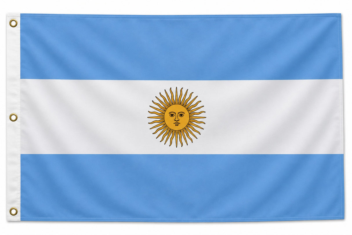 Flagge Argentinien 90 x 150 cm Fahne mit 2 Ösen 100g/m² Stoffgewicht Hissflagge Hiss