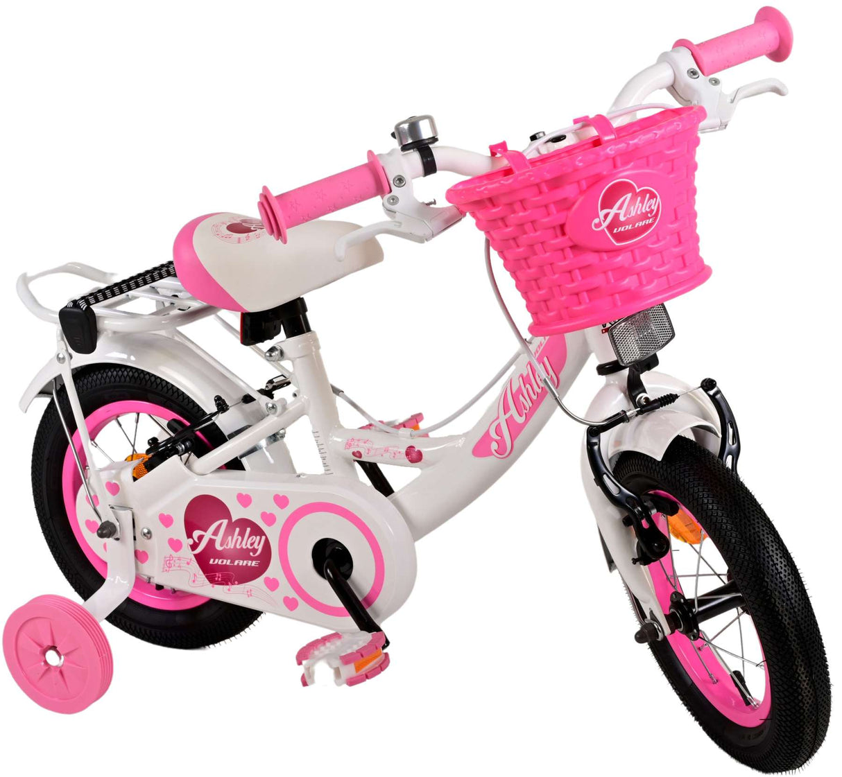 Volare Ashley Kinderfahrrad - Mädchen - 12 Zoll - Weiß - Zweihandbremsen