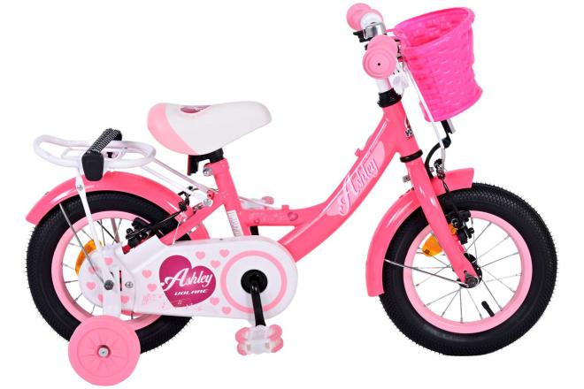 Volare Ashley Kinderfahrrad - Mädchen - 12 Zoll - Rosa/Rot - Zweihandbremsen