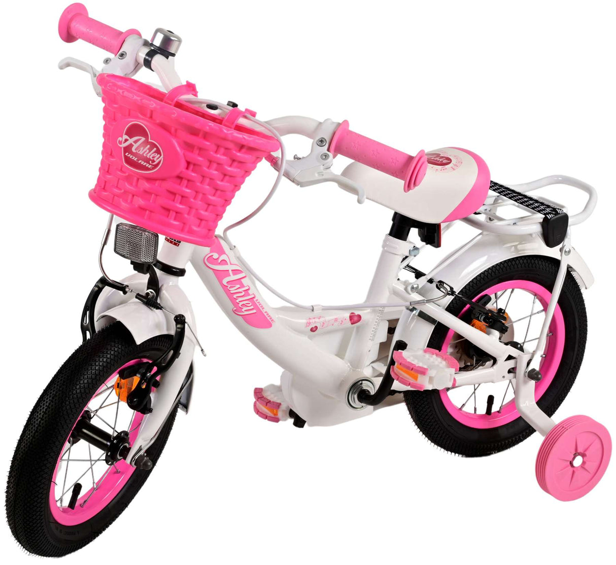 Volare Ashley Kinderfahrrad - Mädchen - 12 Zoll - Weiß - Zweihandbremsen