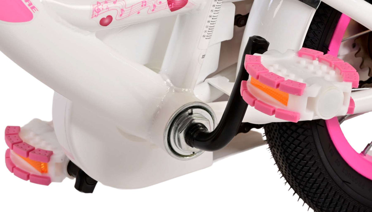 Volare Ashley Kinderfahrrad - Mädchen - 12 Zoll - Weiß - Zweihandbremsen