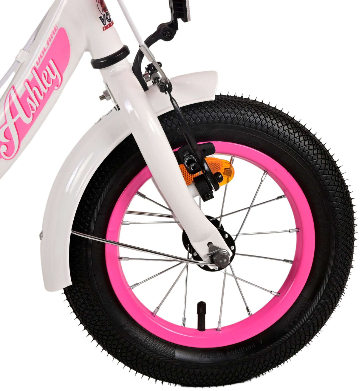 Volare Ashley Kinderfahrrad - Mädchen - 12 Zoll - Weiß - Zweihandbremsen
