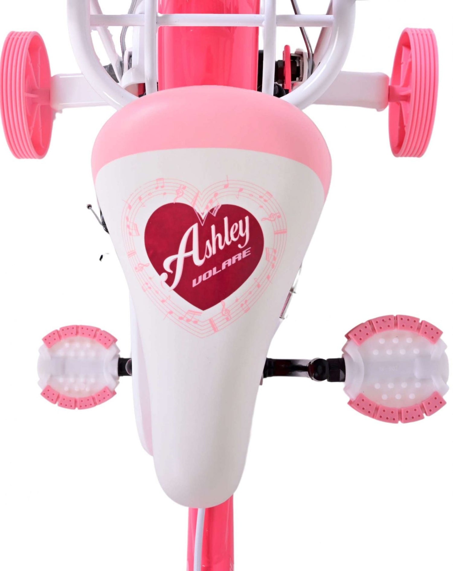 Volare Ashley Kinderfahrrad - Mädchen - 12 Zoll - Rosa/Rot - Zweihandbremsen
