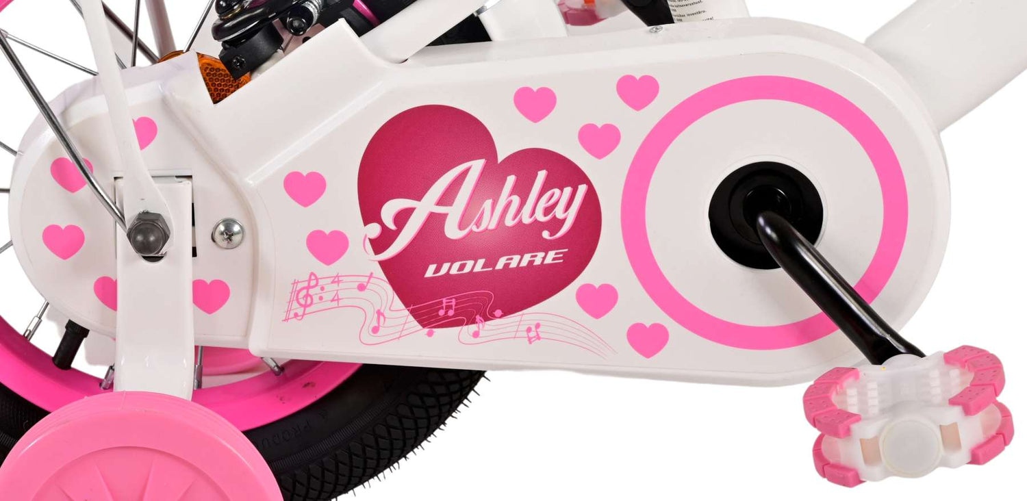 Volare Ashley Kinderfahrrad - Mädchen - 12 Zoll - Weiß - Zweihandbremsen