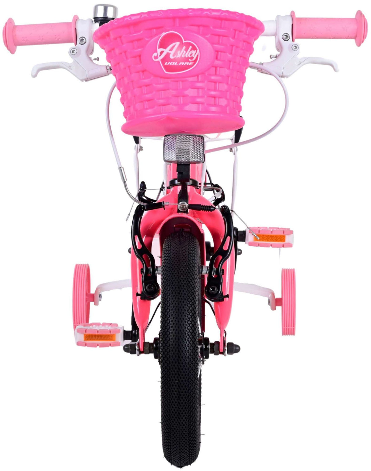 Volare Ashley Kinderfahrrad - Mädchen - 12 Zoll - Rosa/Rot - Zweihandbremsen