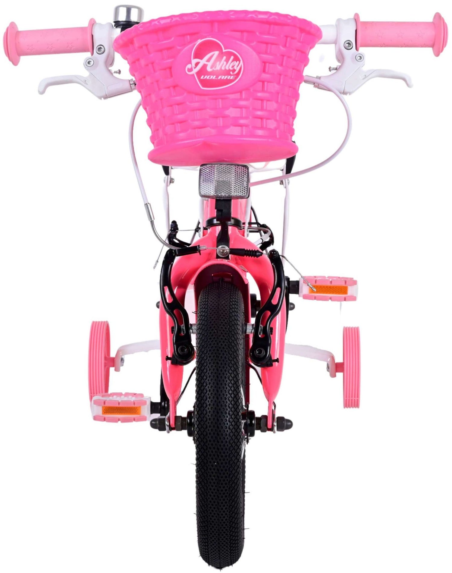Volare Ashley Kinderfahrrad - Mädchen - 12 Zoll - Rosa/Rot - Zweihandbremsen
