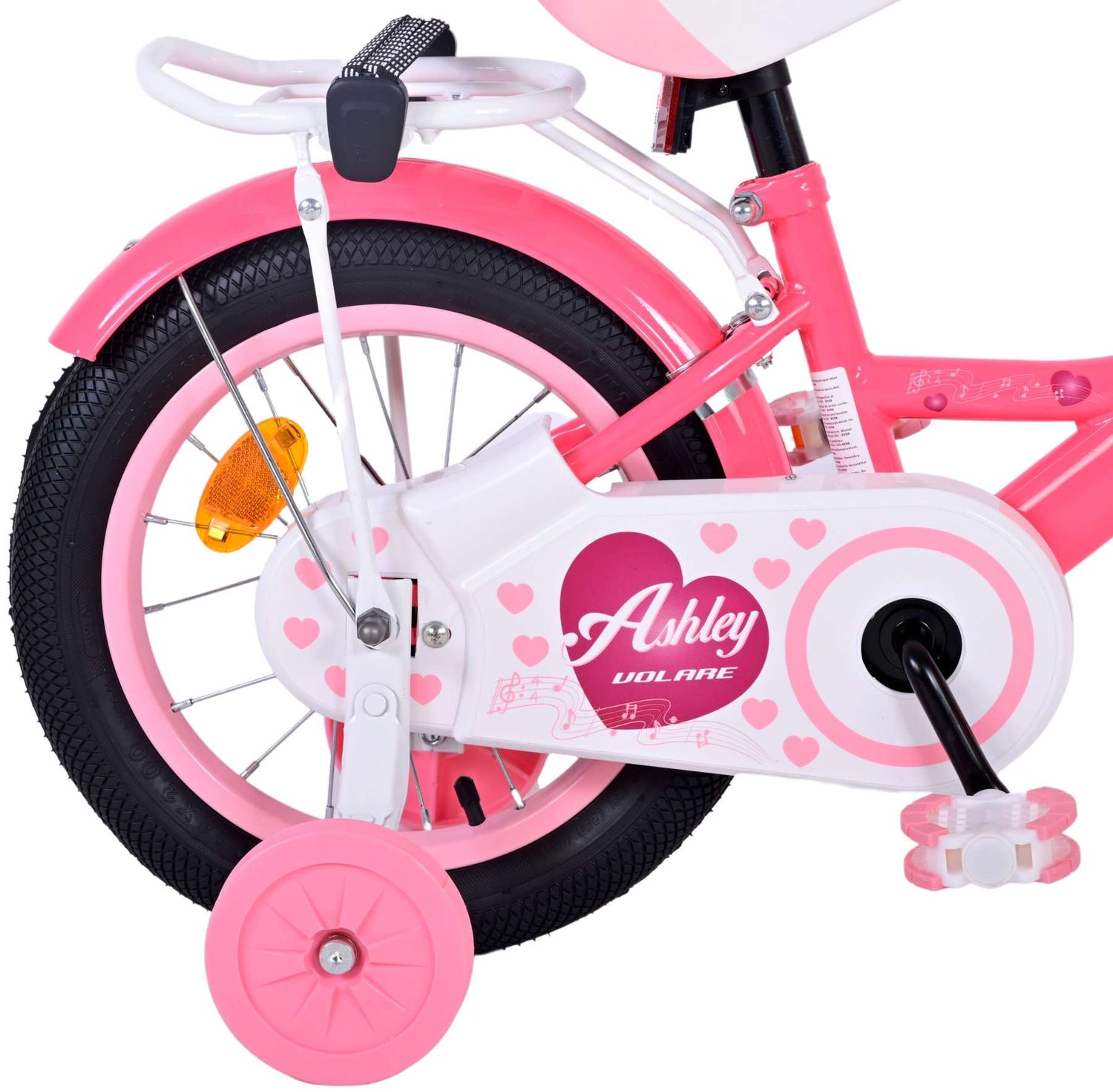 Volare Ashley Kinderfahrrad - Mädchen - 14 Zoll - Rosa/Rot
