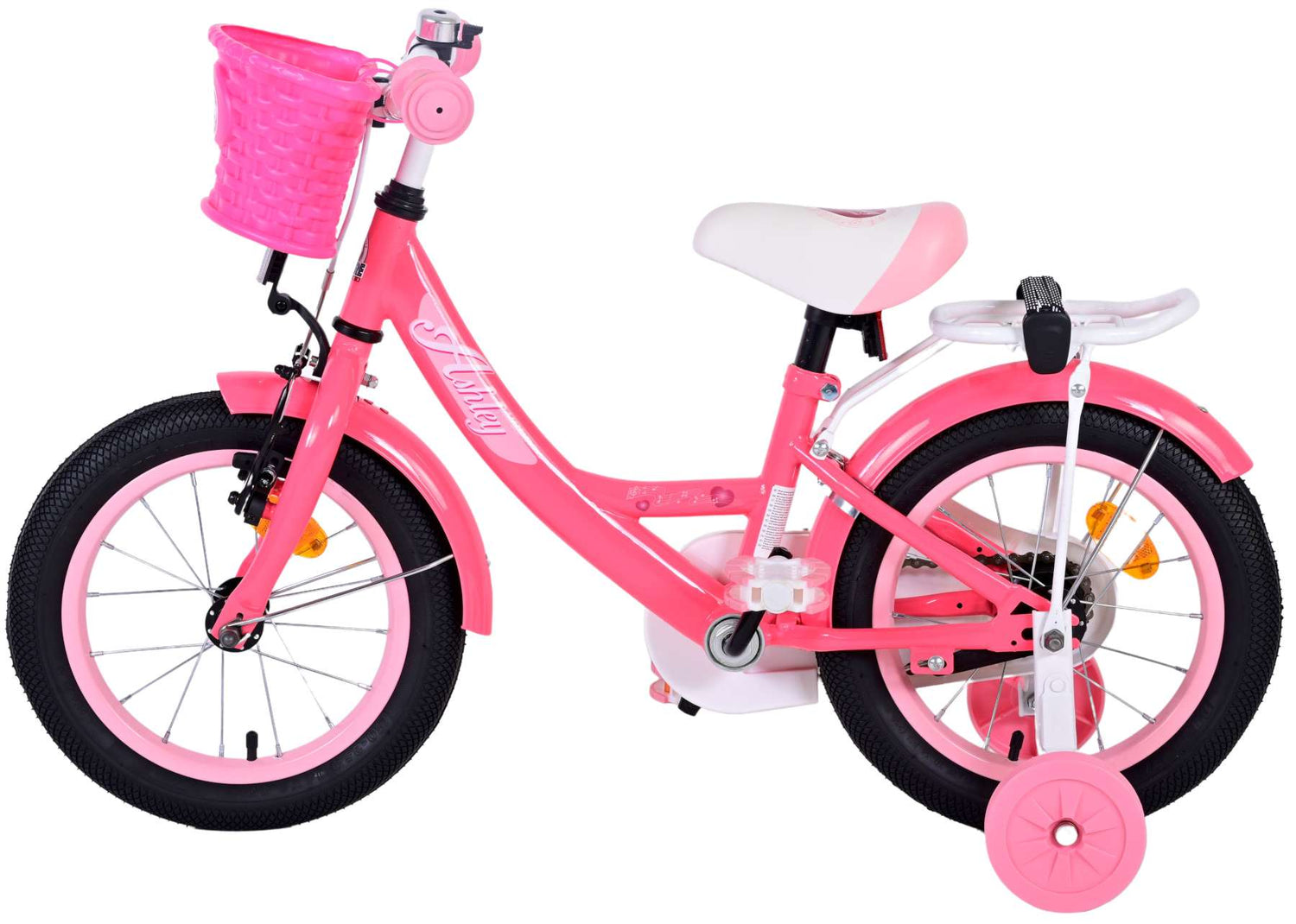Volare Ashley Kinderfahrrad - Mädchen - 14 Zoll - Rosa/Rot