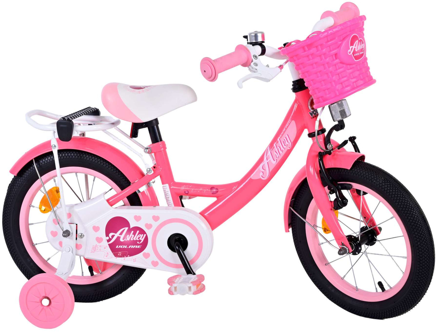 Volare Ashley Kinderfahrrad - Mädchen - 14 Zoll - Rosa/Rot
