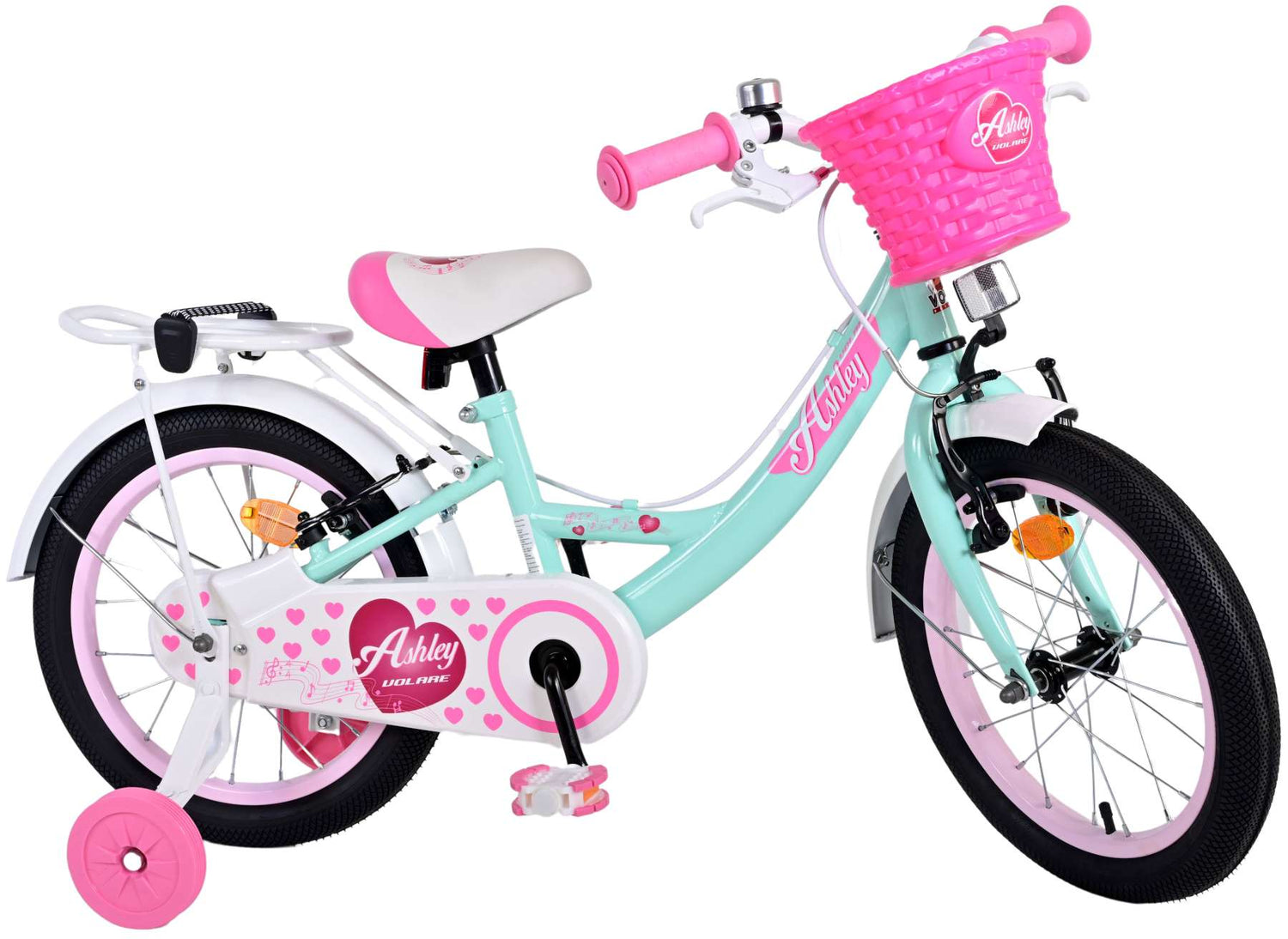 Volare Ashley Kinderfahrrad - Mädchen - 16 Zoll - Grün - Zweihandbremsen