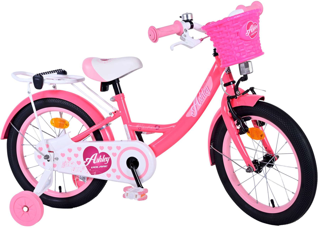Volare Ashley Kinderfahrrad - Mädchen - 16 Zoll - Rosa/Rot