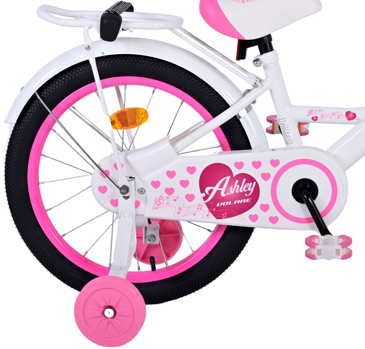 Volare Ashley Kinderfahrrad - Mädchen - 18 Zoll - Weiß