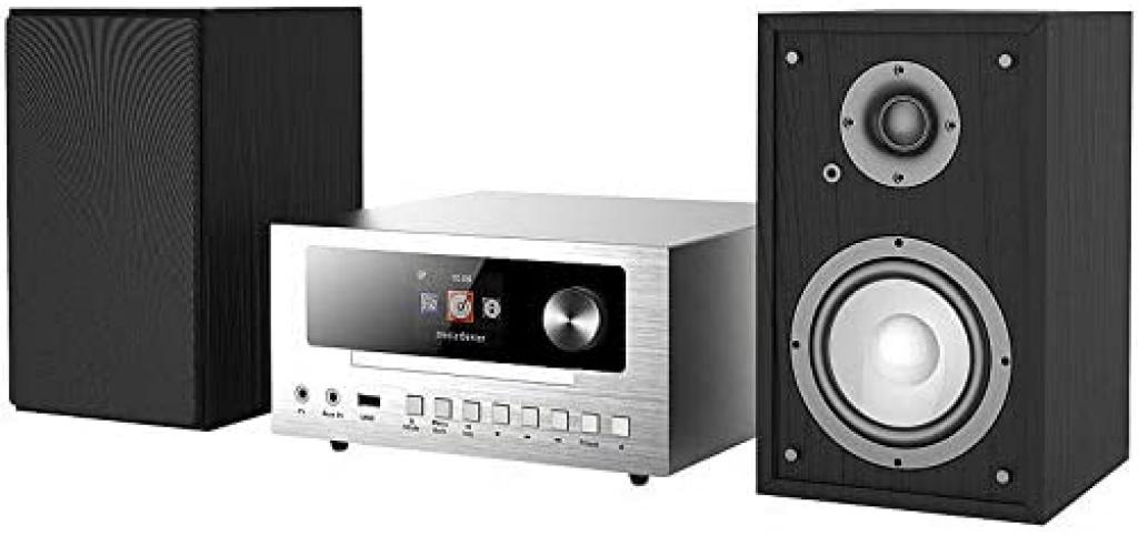 auvisio IRS-550.CD Micro-Stereoanlage mit Webradio, DAB+, FM, CD, Bluetooth, USB, 100 W