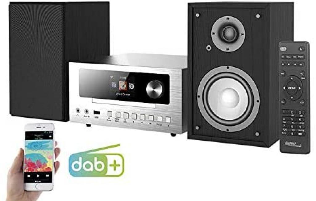 auvisio IRS-550.CD Micro-Stereoanlage mit Webradio, DAB+, FM, CD, Bluetooth, USB, 100 W