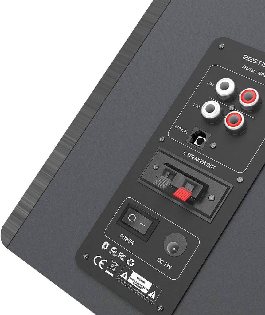auvisio MSS-95.usb Aktives Stereo-Regallautsprecher-Set Holz-Gehäuse Bluetooth 5 120 W Box Soundbox