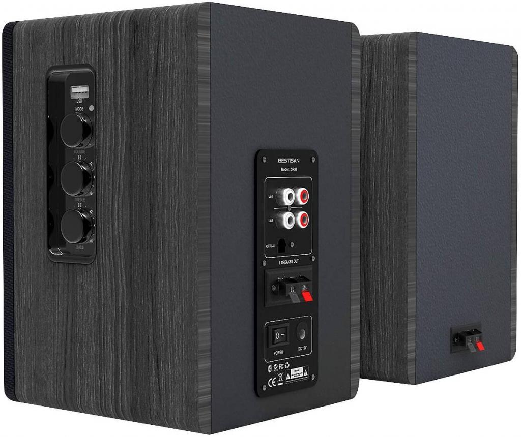 auvisio MSS-95.usb Aktives Stereo-Regallautsprecher-Set Holz-Gehäuse Bluetooth 5 120 W Box Soundbox