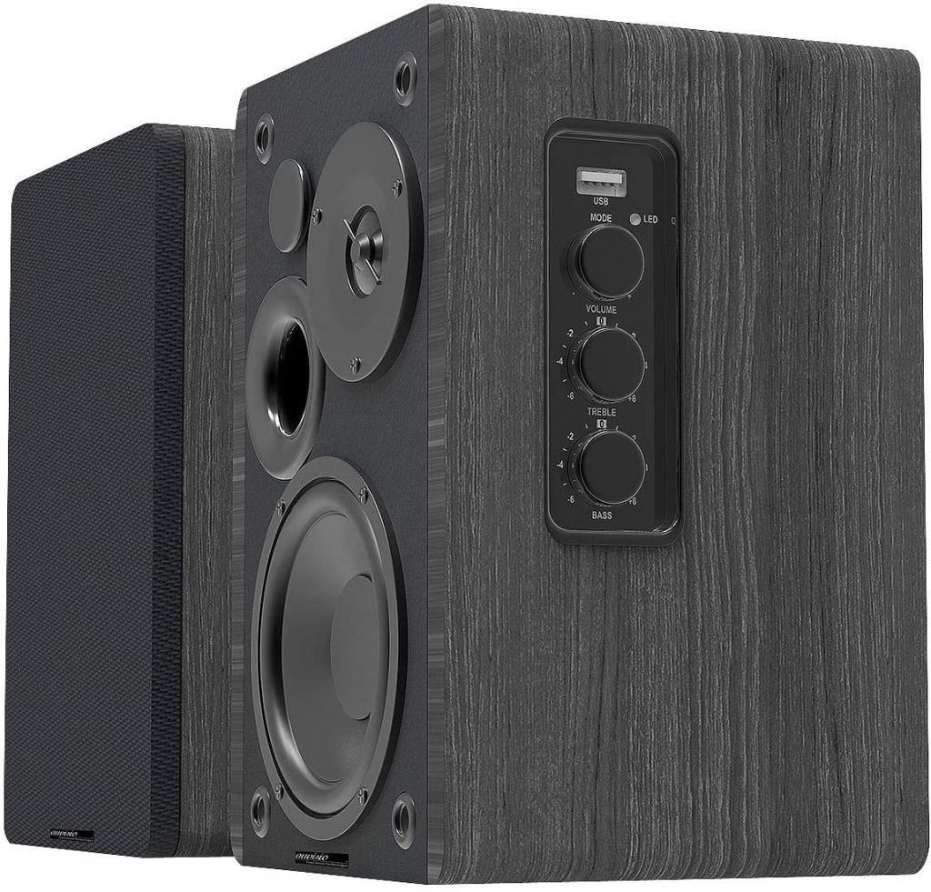 auvisio MSS-95.usb Aktives Stereo-Regallautsprecher-Set Holz-Gehäuse Bluetooth 5 120 W Box Soundbox