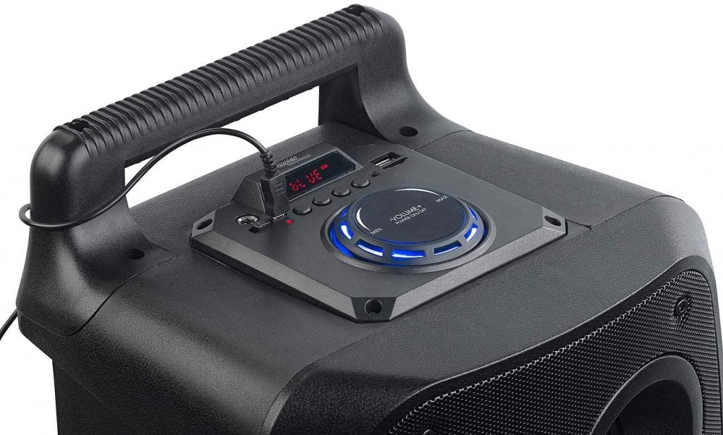 auvisio Partylautsprecher PMA-950.k Mobile PA-Partyanlage Bluetooth MP3 USB SD Karaoke UKW 150 Watt