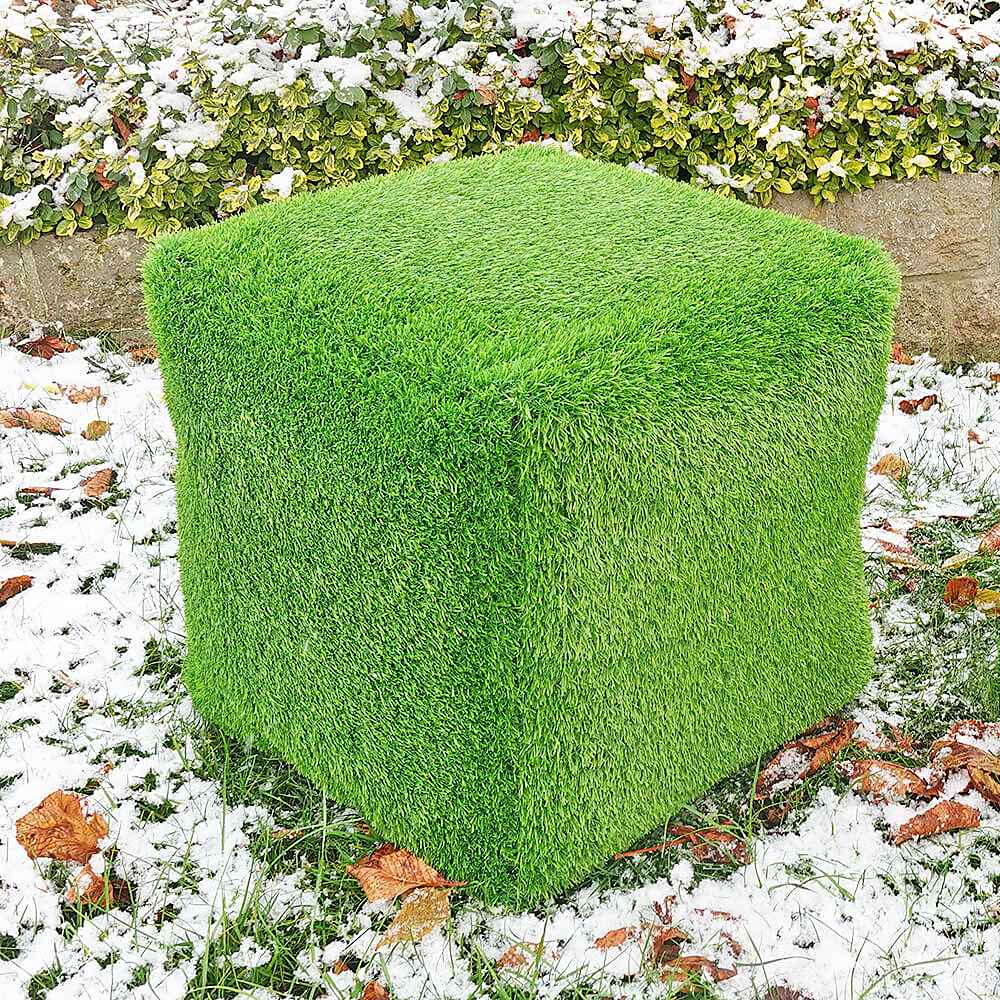 AniPlants, Grasfigur, "Möbel", Würfel-Hocker, gross, Gartendeko, 50cm