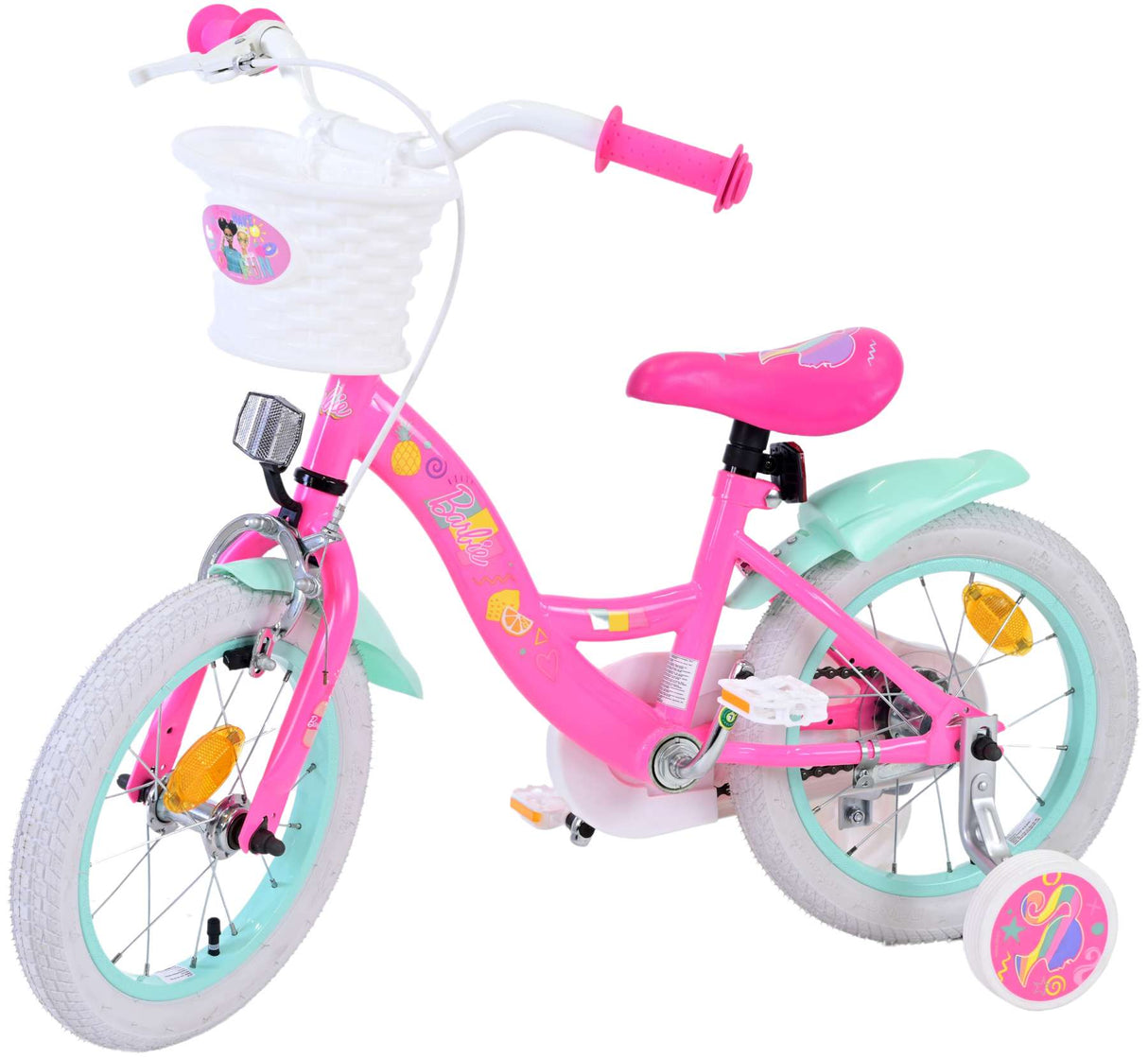 Volare Barbie Kinderfahrrad - Mädchen - 14 Zoll - Pink