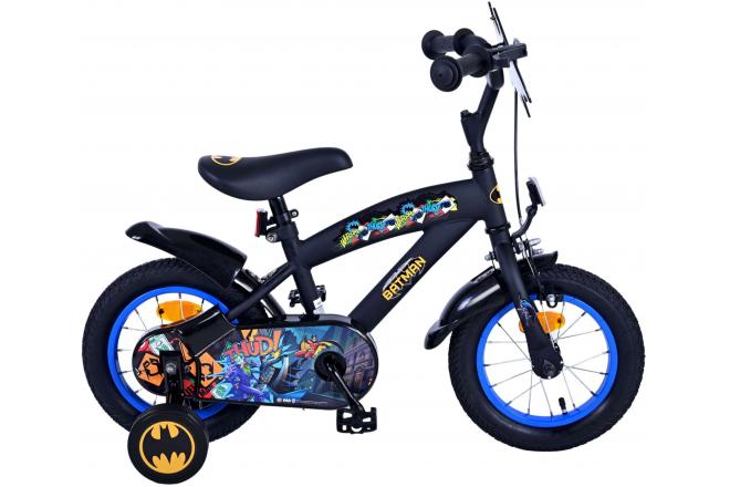 Volare Batman 12-Zoll-Kinderfahrrad in Schwarz - Sicherheit, Komfort und Spaß in einem!