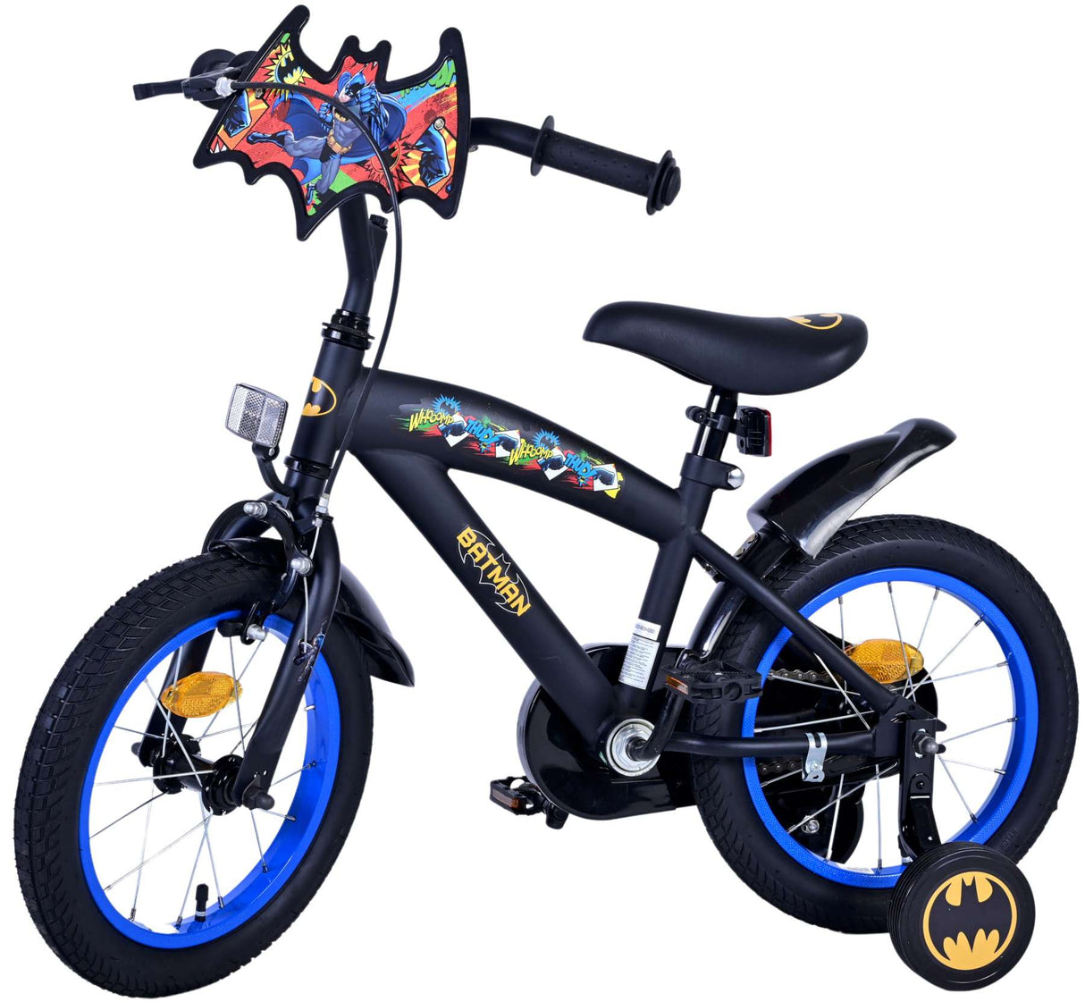 Kinderfahrrad Batman 14 Zoll von Volare - Schwarz, Leicht, mit Stützrädern