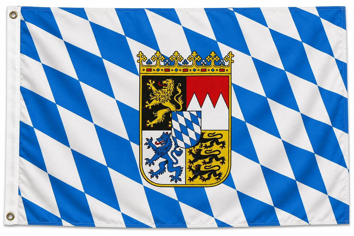 Flagge Bayern Löwe Freistaat 90 x 150 cm Fahne mit 2 Ösen 100g/m² Stoffgewicht Hissen