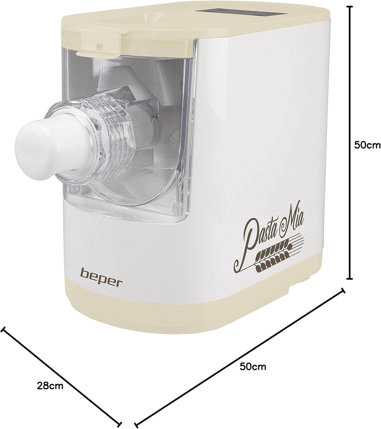Beper P102SBA500 automatische Nudelmaschine, 9 Matrizen, 200W, für Hartweizen, glutenfreie & Eiernudeln, kompakt, einfach zu reinigen