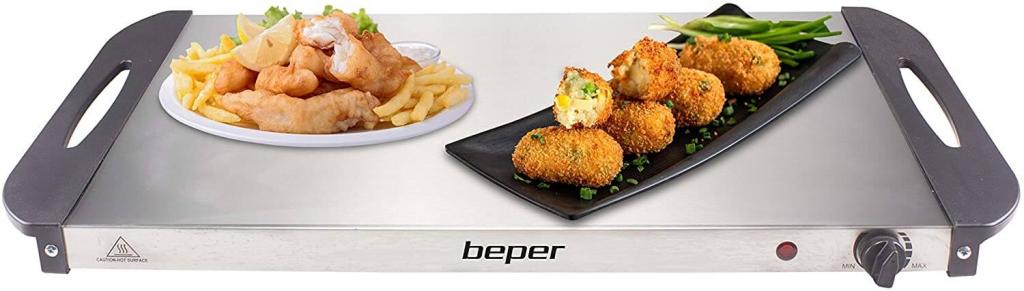BEPER P101TEM002 Buffetwärmer aus Stahl/Kunststoff Grau metallic Essenswärmer Warmhalter