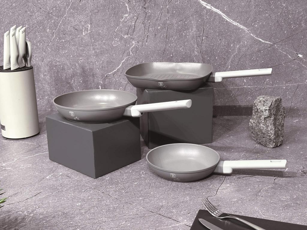 Berlinger Haus BH/7076 Aspen Collection Bratpfannen Set 3-tlg. in Grau mit Grillpfanne