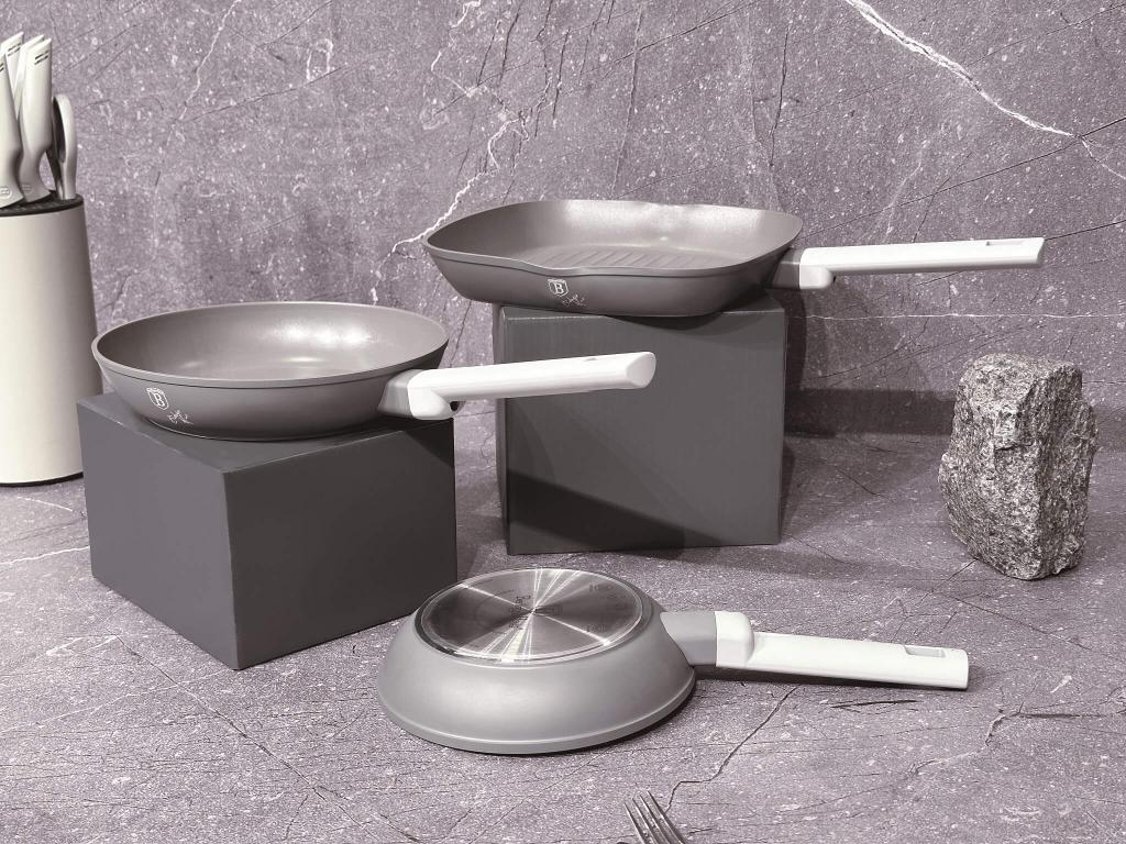 Berlinger Haus BH/7076 Aspen Collection Bratpfannen Set 3-tlg. in Grau mit Grillpfanne